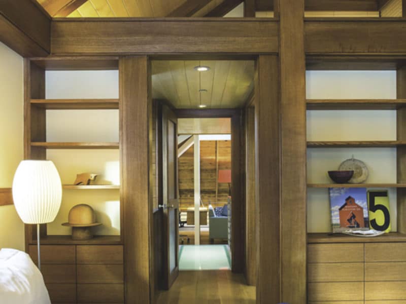 Park City Green Home Bedroom custom framing and cabinets