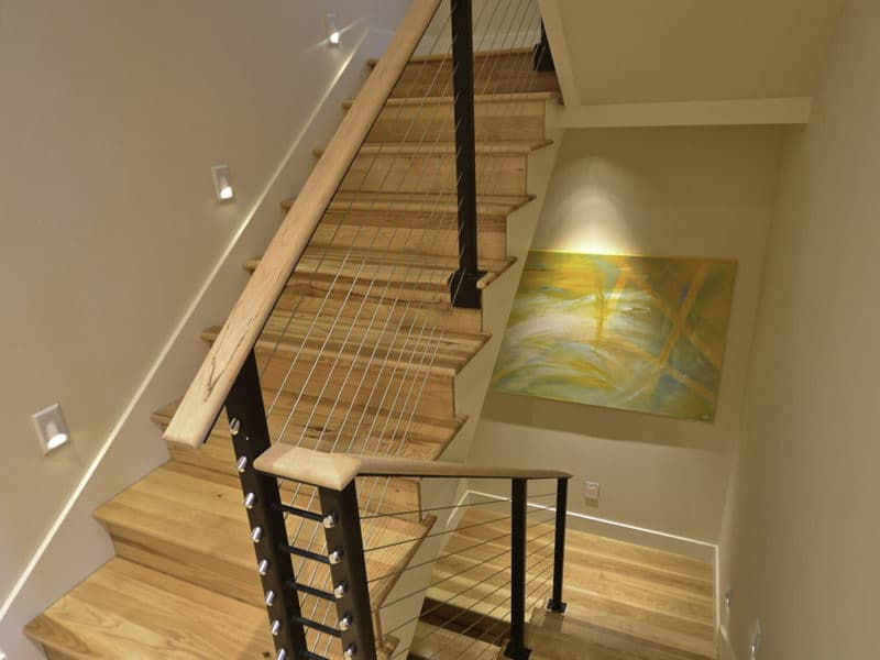 Hardwood stairs in residential home