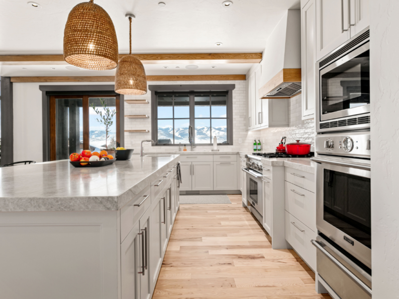 Kitchen island and new hardwood floors