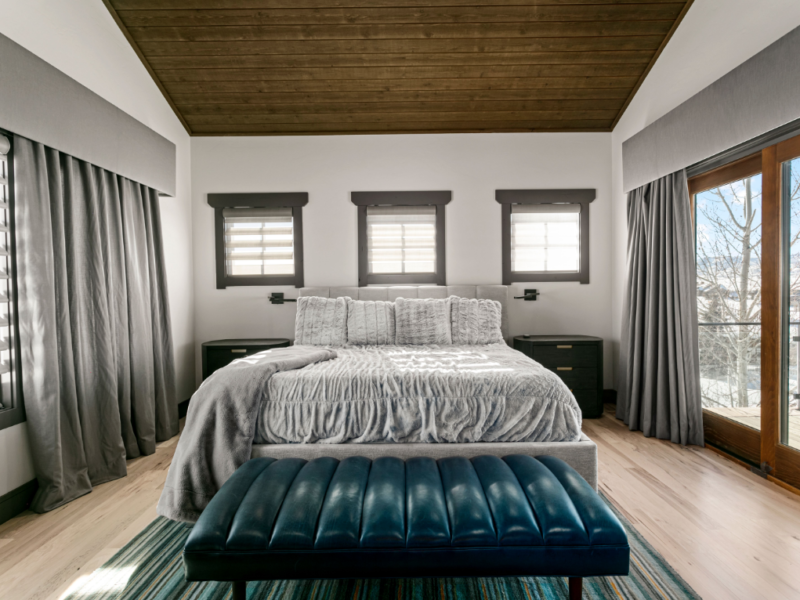 Front view of new bed in a bedroom