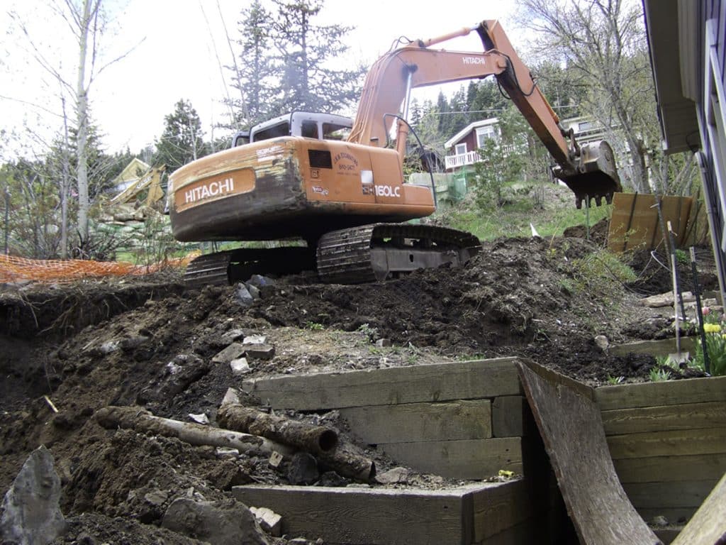 Digging to make room for lower lever add on, on Park City Home