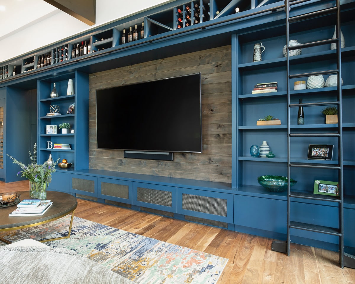 Custom built TV area and shelves